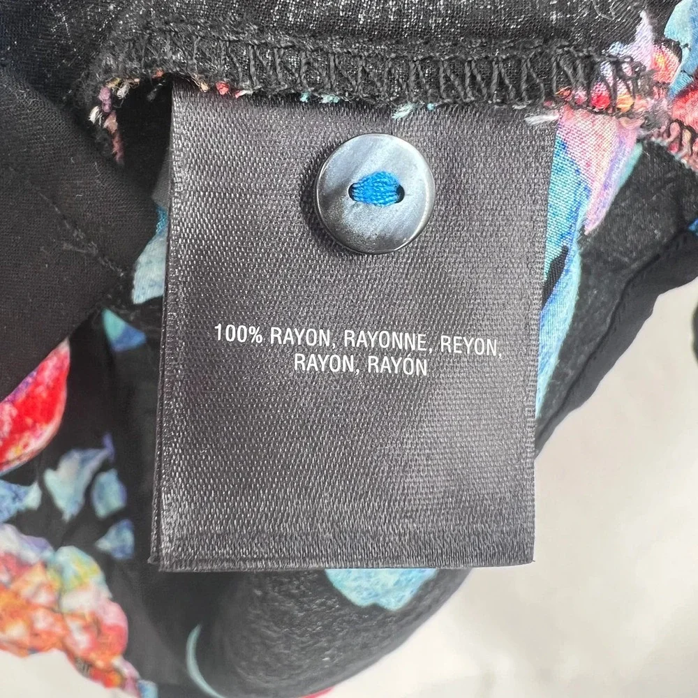 Anthropologie Maeve Woodland‎ Walk Black Floral Blouse Size 4